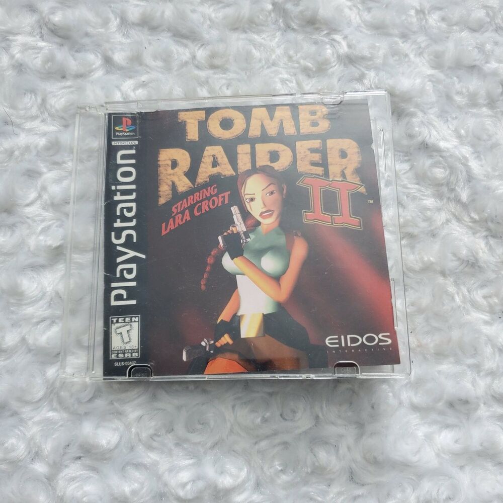 Eidos Interactive Tomb Raider II Sony PlayStation 1 Video Game Lara Croft Black